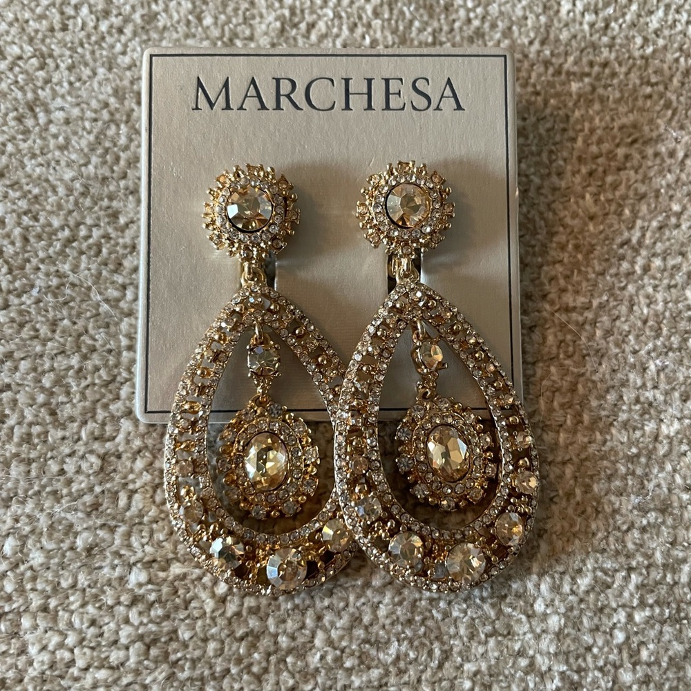 New Marchessa bridal style earrings in gold
